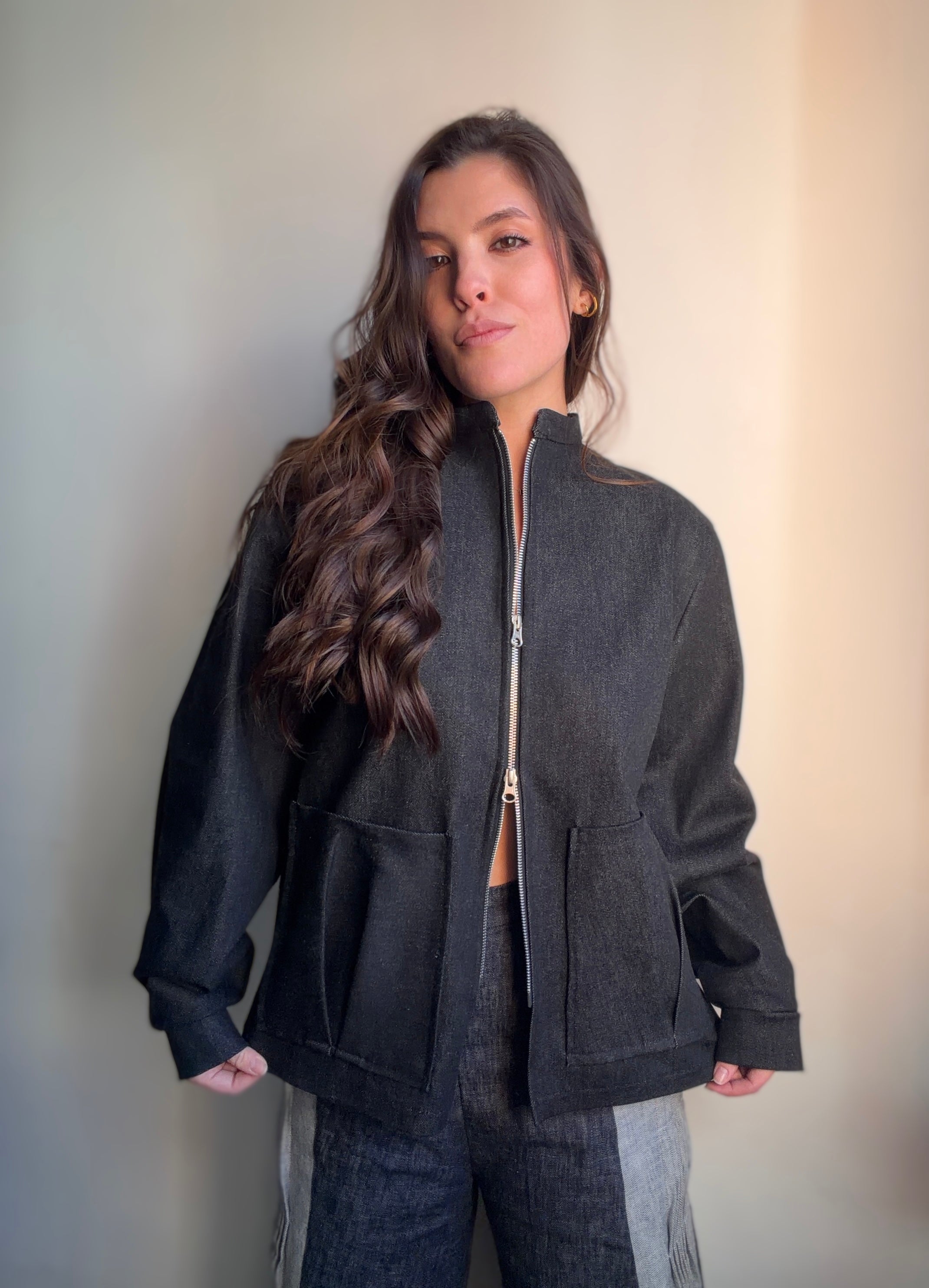 Chaqueta Denim block