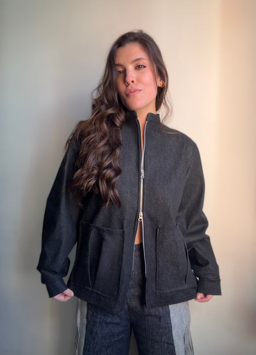 Chaqueta Denim block