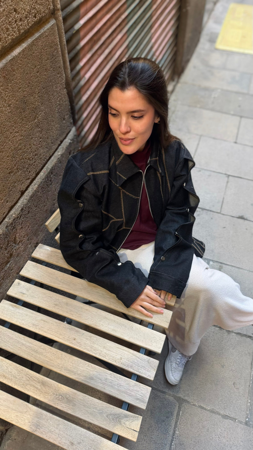 Chaqueta denim retazos