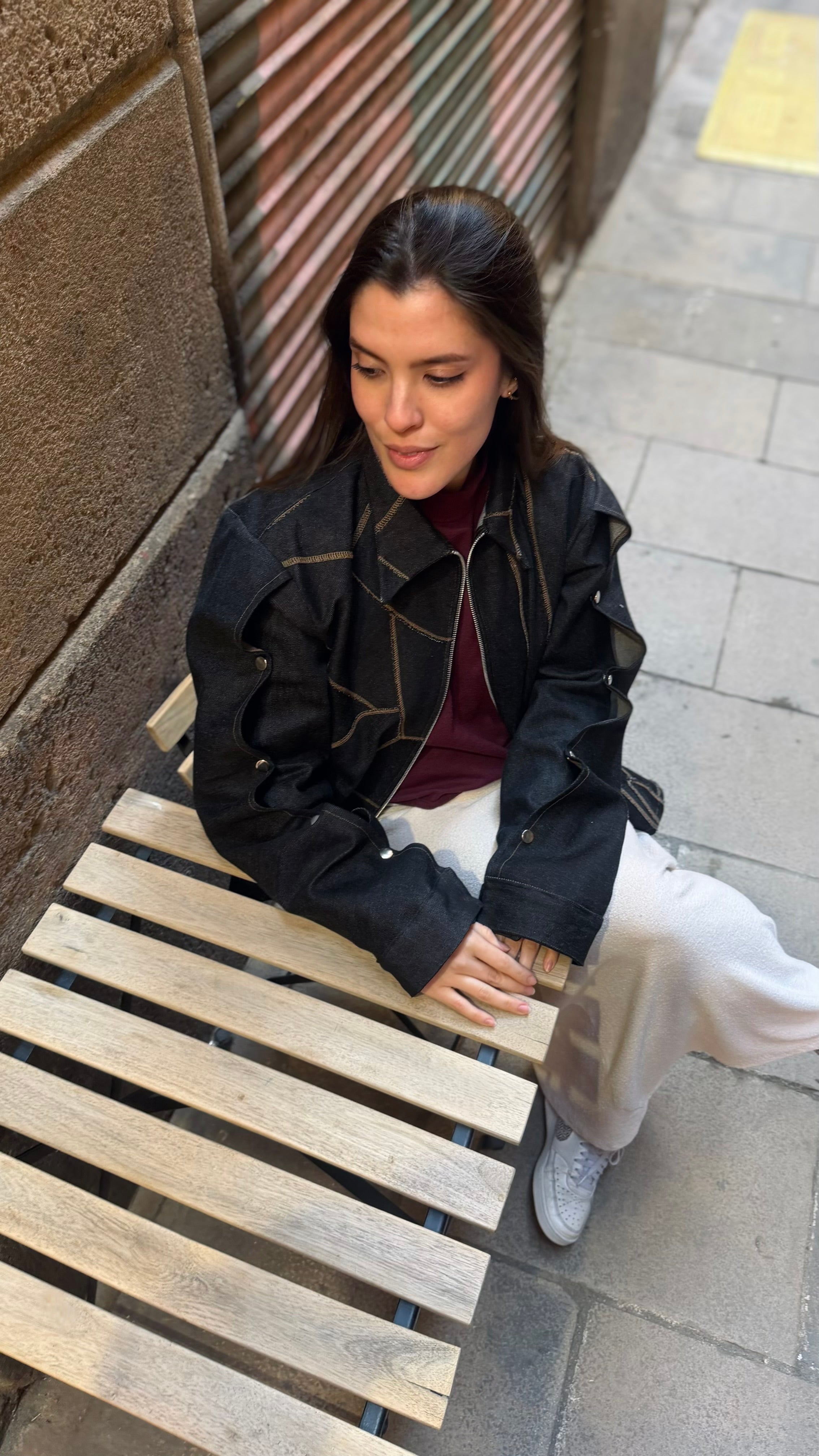 Chaqueta denim retazos