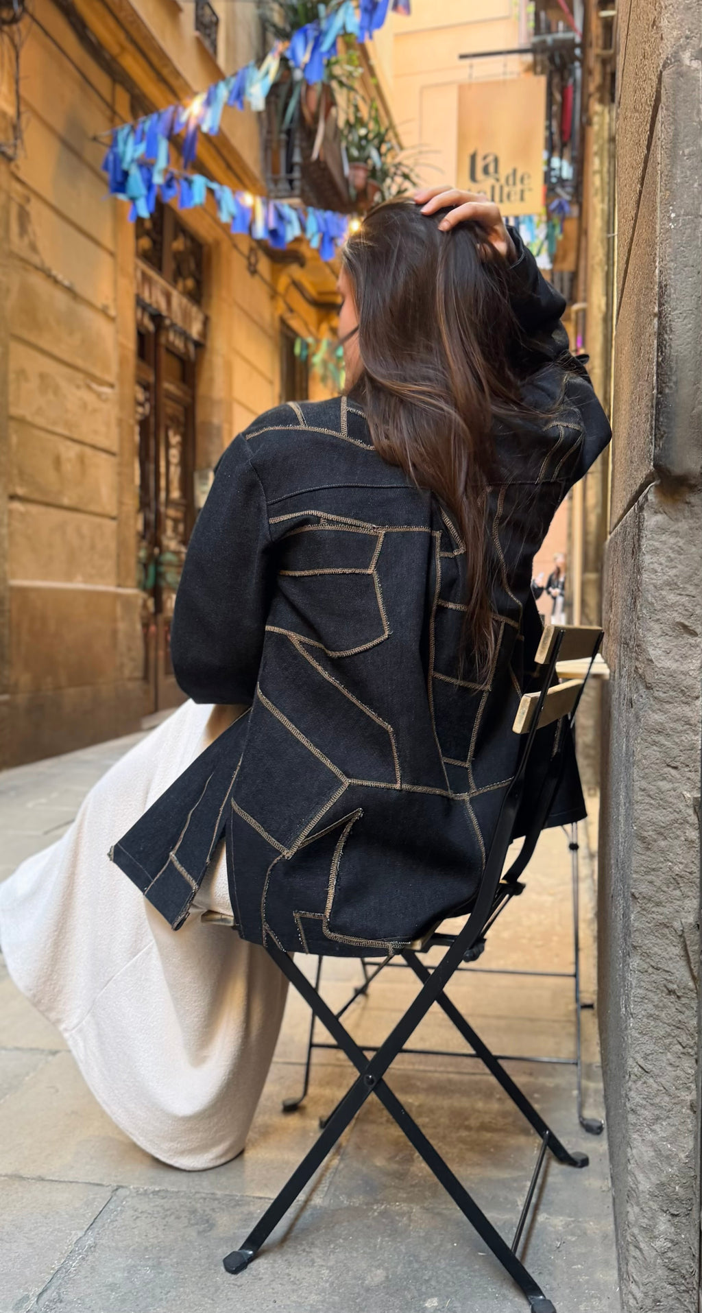 Chaqueta denim retazos