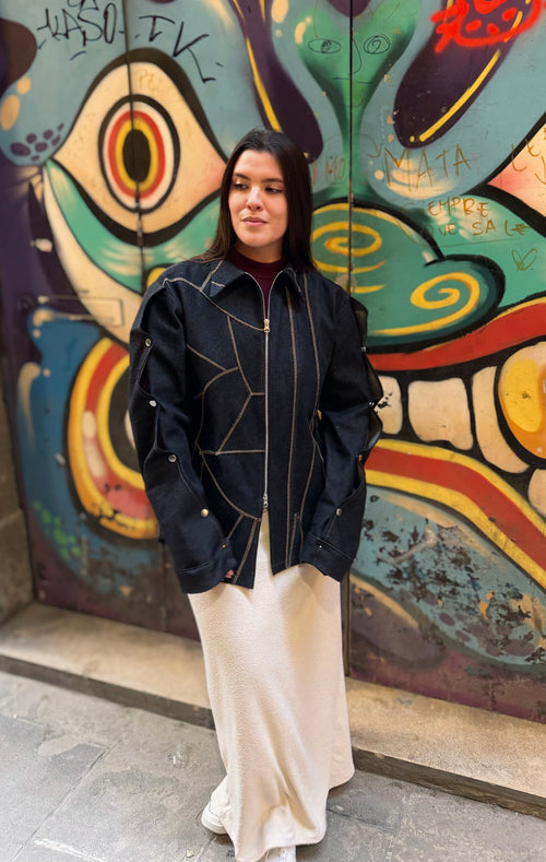 Chaqueta denim retazos